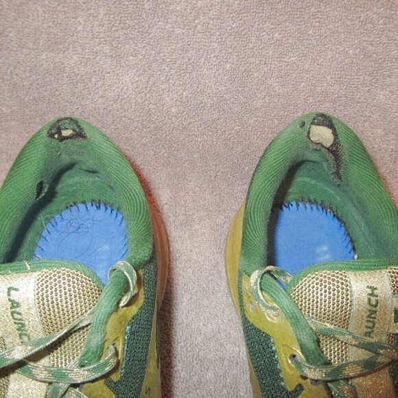 Brooks Womens Launch 7 Run Lucky Sneakers Size 7.5 Shoes Gold Eden Green LE - Picture 7 of 11